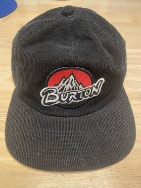 Burton Black Corduroy Badge Cap